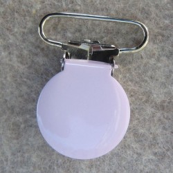 Seleclips 25 mm sølv/lyserød