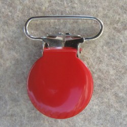 Seleclips 25 mm sølv/rød