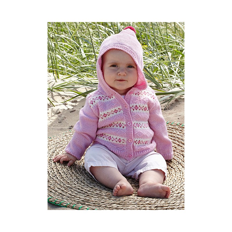 Baby Merino Cardigan med hue 2007