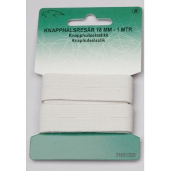 Knaphulselastik hvid 18 mm 1 meter