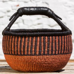 Strikkekurv Ø28 cm brun
