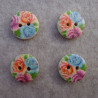 Knap træ 15 mm. med blomster print vj18263-24-0003